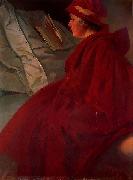 Alfons Mucha The Red Cape painting